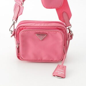 Prada Plaque Pink Bag Triangle Re Crossbody Shoulder Camera Logo Edition